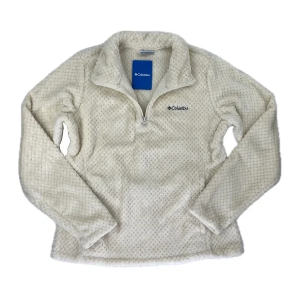 NEW Columbia Beech Forest High Pile Soft Teddy Fleece 1/4 Pullover Cream Large - Picture 13 of 15